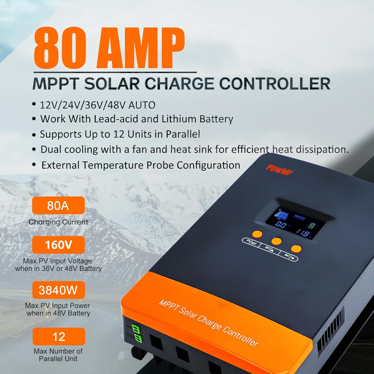 Controlador de Carga Solar MPPT 80A