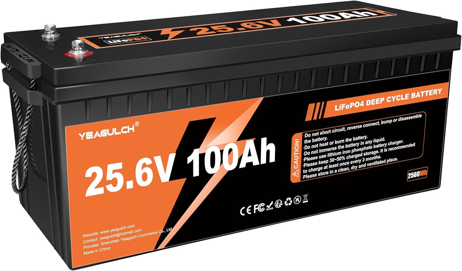 Batería LiFePO4 24V 100Ah | 2560Wh | BMS 100A | 10,000+ Ciclos