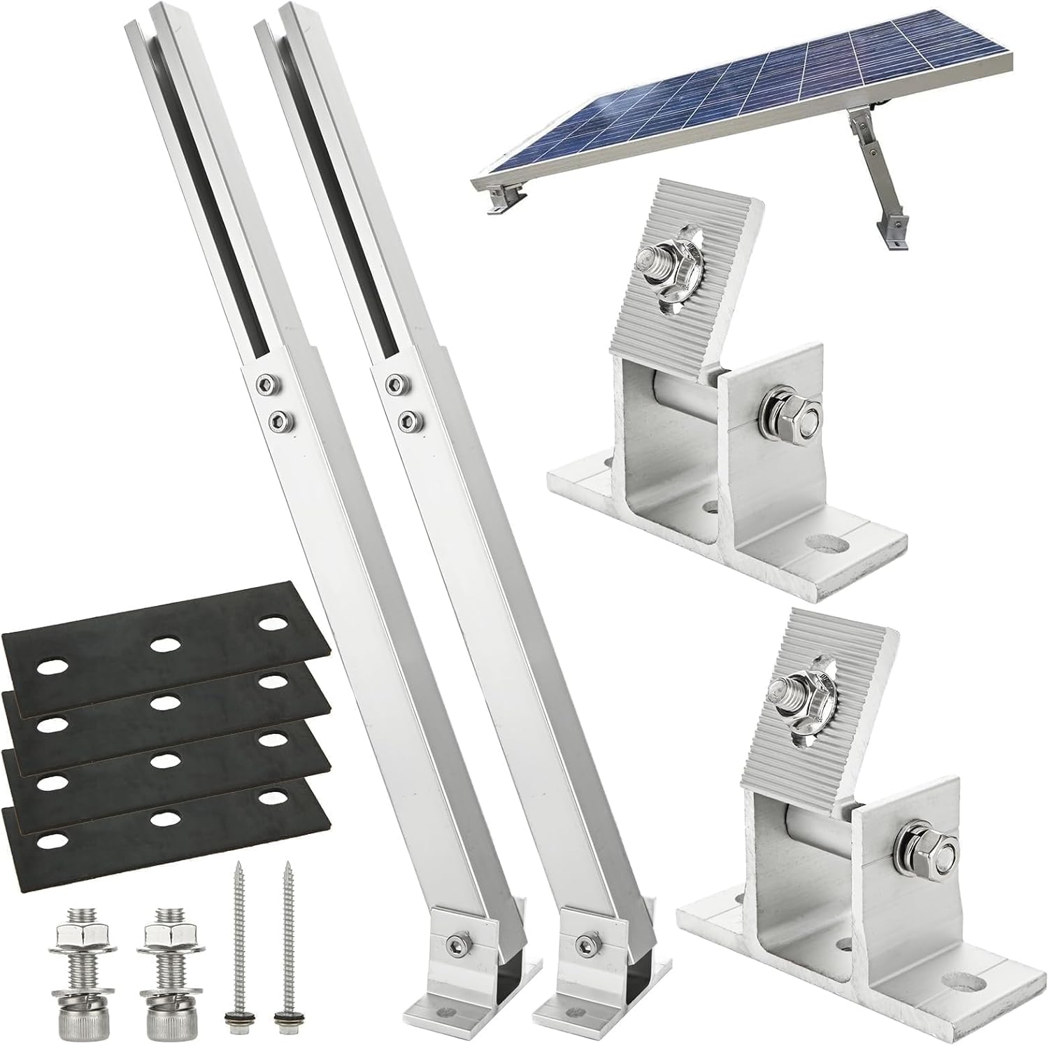 Soporte Ajustable para Panel Solar | Aluminio | Ángulo 15-30° | Techo Plano y RV